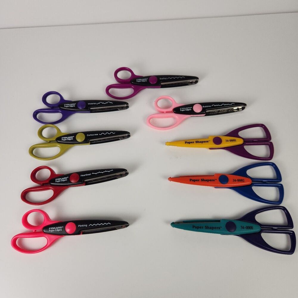 9 Fiskars Provo Crafts Decorative Edge Scissors Lot 15 Scrapbooking Paper Border